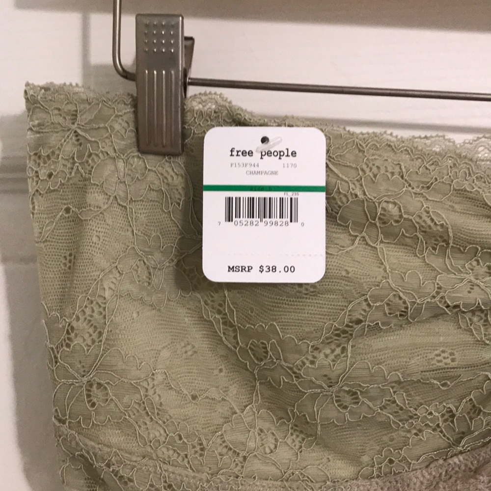 SOLD NWT Free People Lace bandeau L $38 Champagne - Picture 4 of 7